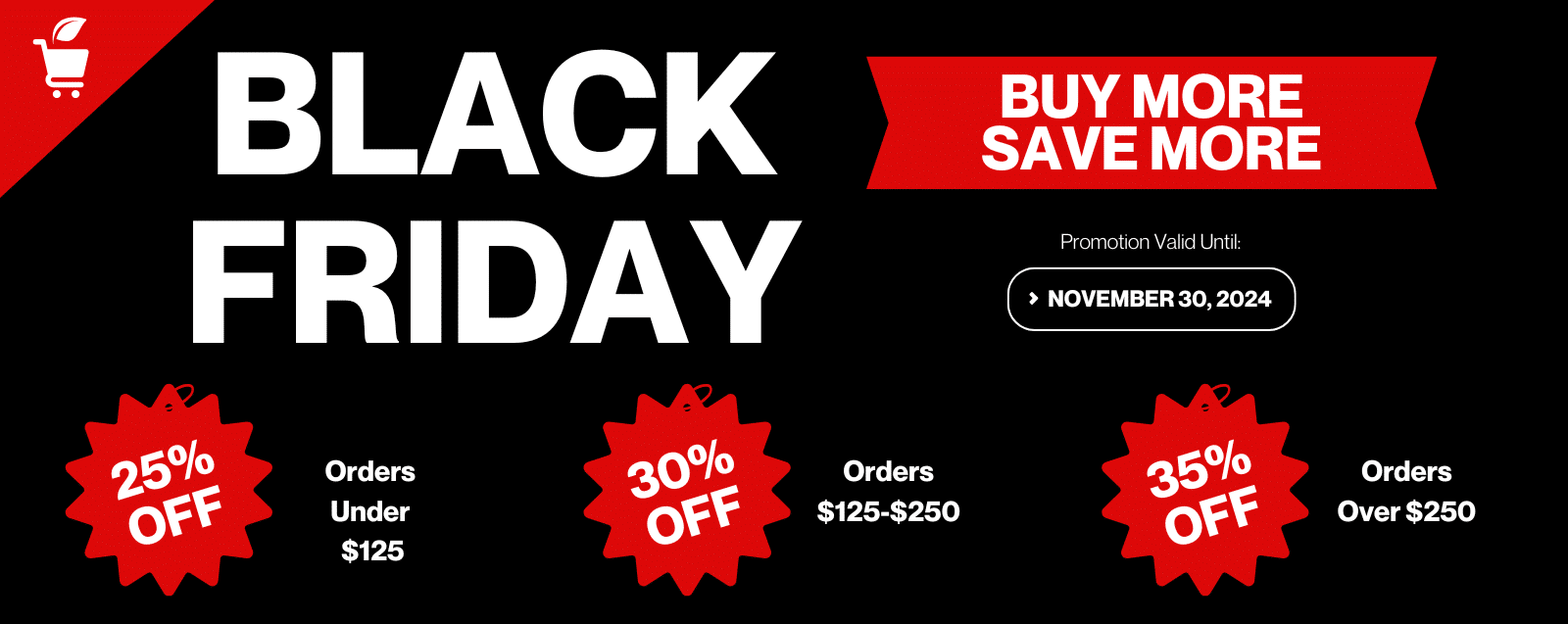 Black Friday Sale Banner. Up to 30% Off